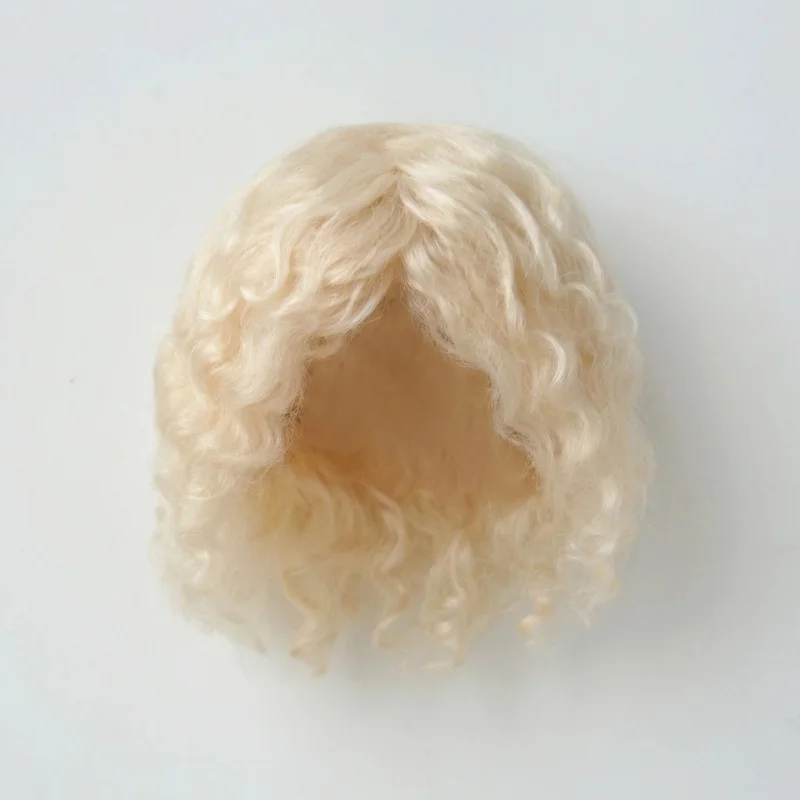 Fjusuns  JD738 9-10inch 23-25cm 10-11inch 26-28cm Messy Baby Curly  Soft Wave Mohair BJD Wigs QBaby Blythes Doll Accessories