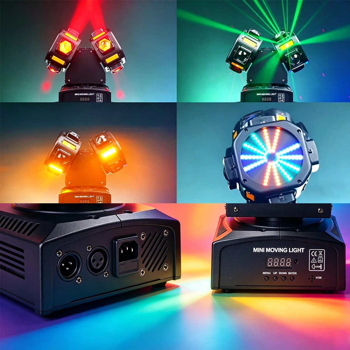 2026 New Double Head Moving Head Stage Light RGB LED Laser DMX512 28CH DJ Disco Party Club Lighting with Sound Control