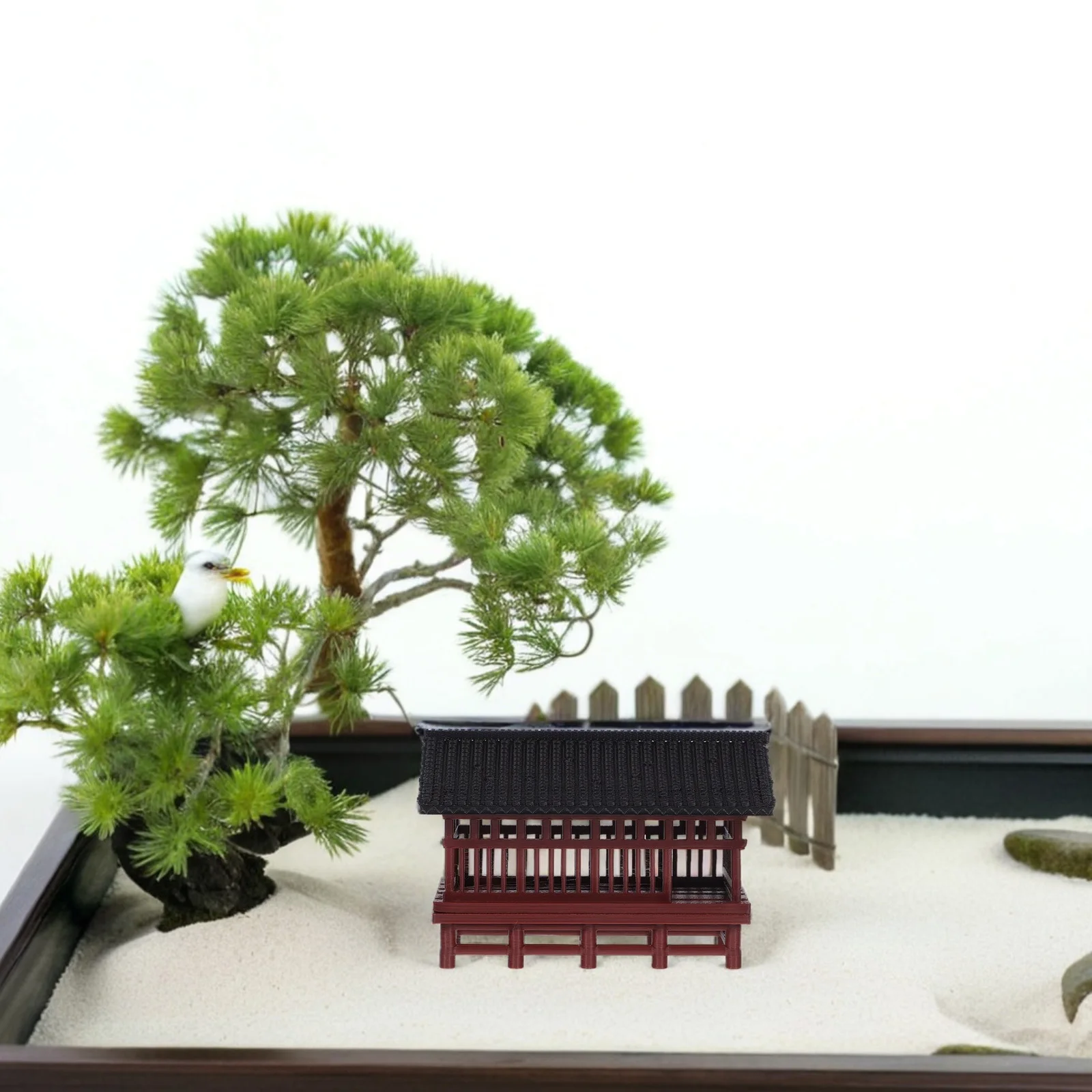 

Elegant Mini Pavilion Statue 2.9X2.0X1.9 Inch Vintage Style Micro Landscape Ornament Desktop Garden Decoration Aquarium Bonsai