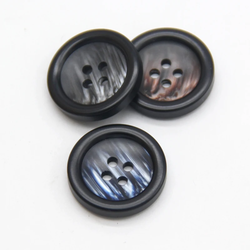 4 Holes Black Colorful Resin Men Coat Decorative Buttons For Clothing Suit Sweater Decorative High Quality Accessories Wholesale