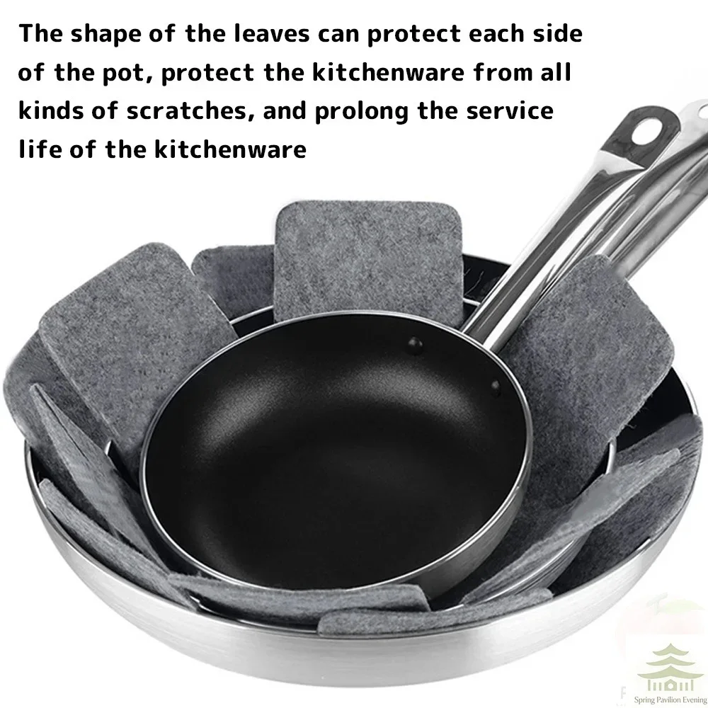 50Pcs Felt Pot Pan Protectors Anti-Scratch Non-Stick Divider Pads Pan Bottom Heat Insulation Protect Kitchen Cookware Tools