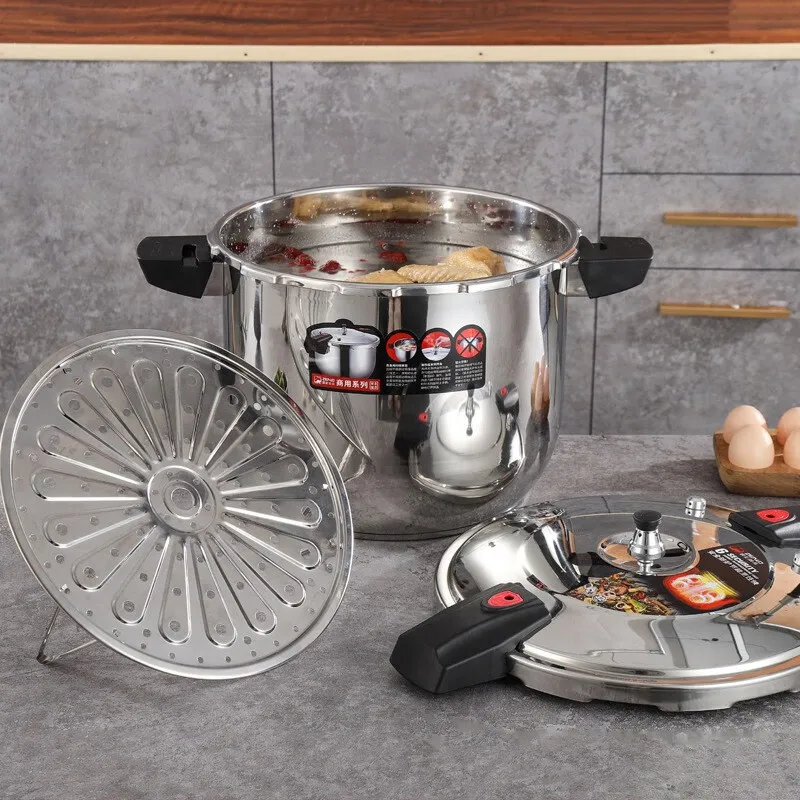ZENLO Large Capacity Pressure Cooker with Explosion Proof Food Grade Stainless Steel for Gas and Induction Cookers