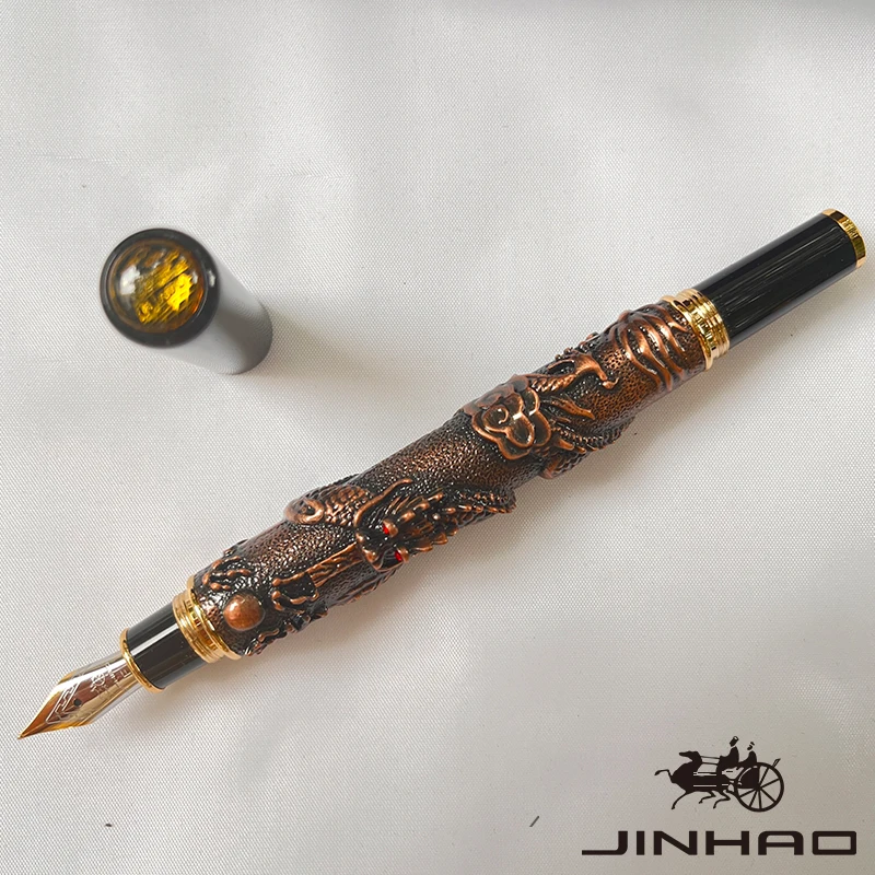 

1 PCS Jinhao High-grade Exquisite Oriental Dragon Embossed Relief Gift Beauty Calligraphy Fountain Pen