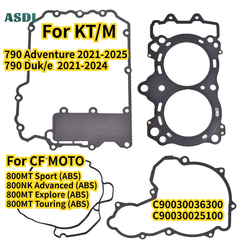 

Motocycle Engine Gasket Complete Cylinder Gasket Kit for KT/M 790 Duk/e Adventure 2021-2025 for CF MOTO 800NK Adv 800MT Touring
