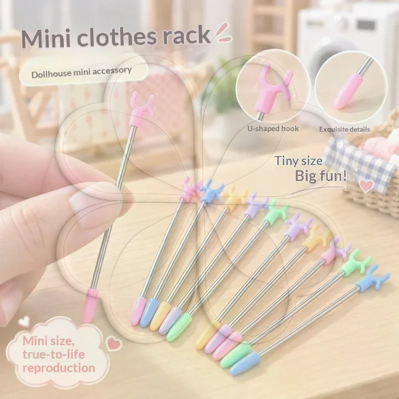 Mini Doll Clothes Hanging Rack Pole 1pc for 1/6 Dolls No Sharp Edge Garment Stand for   Clothing Display