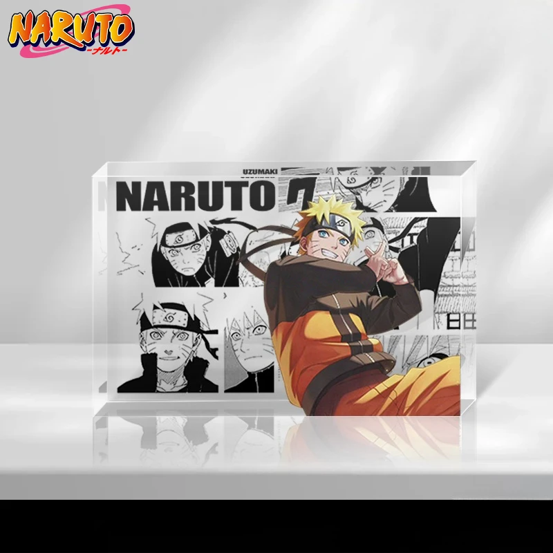 Naruto uchiha sasuke anime bidimensional acrílico cristal tijolo ornamento personalidade criativa figura modelo suporte presentes do feriado