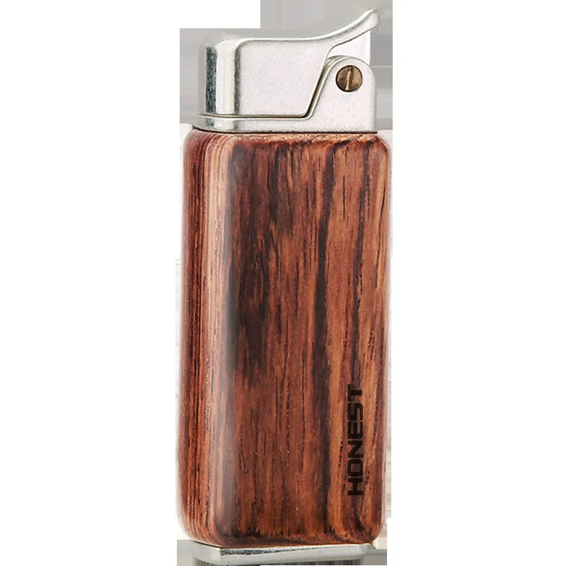 2024 Honest Wood Kerosene Lighter Creative Grinding Wheel Ignition Sandalwood Vintage Vintage Pipe Lighter Smoking  Accesoires