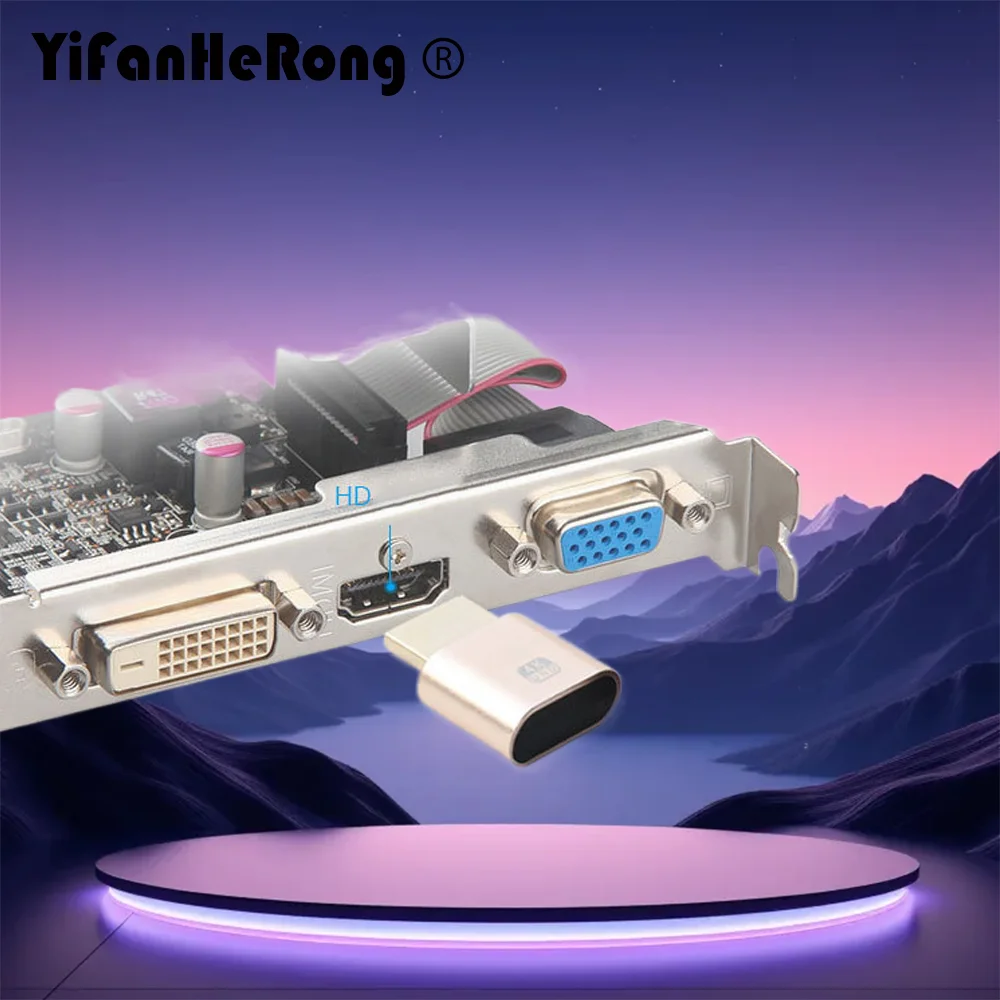 10pcs VGA Virtual Display Adapter HDMI-Compatible 1.4 DDC EDID Dummy Plug Headless Ghost Display Emulator Video Card Lock Plate
