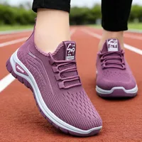 Chaussures d'été pour femme à semelles souples, confortables pour les pieds, baskets de course, chaussures de marche à plateforme, baskets respirantes en tissu tissé pour femme 5