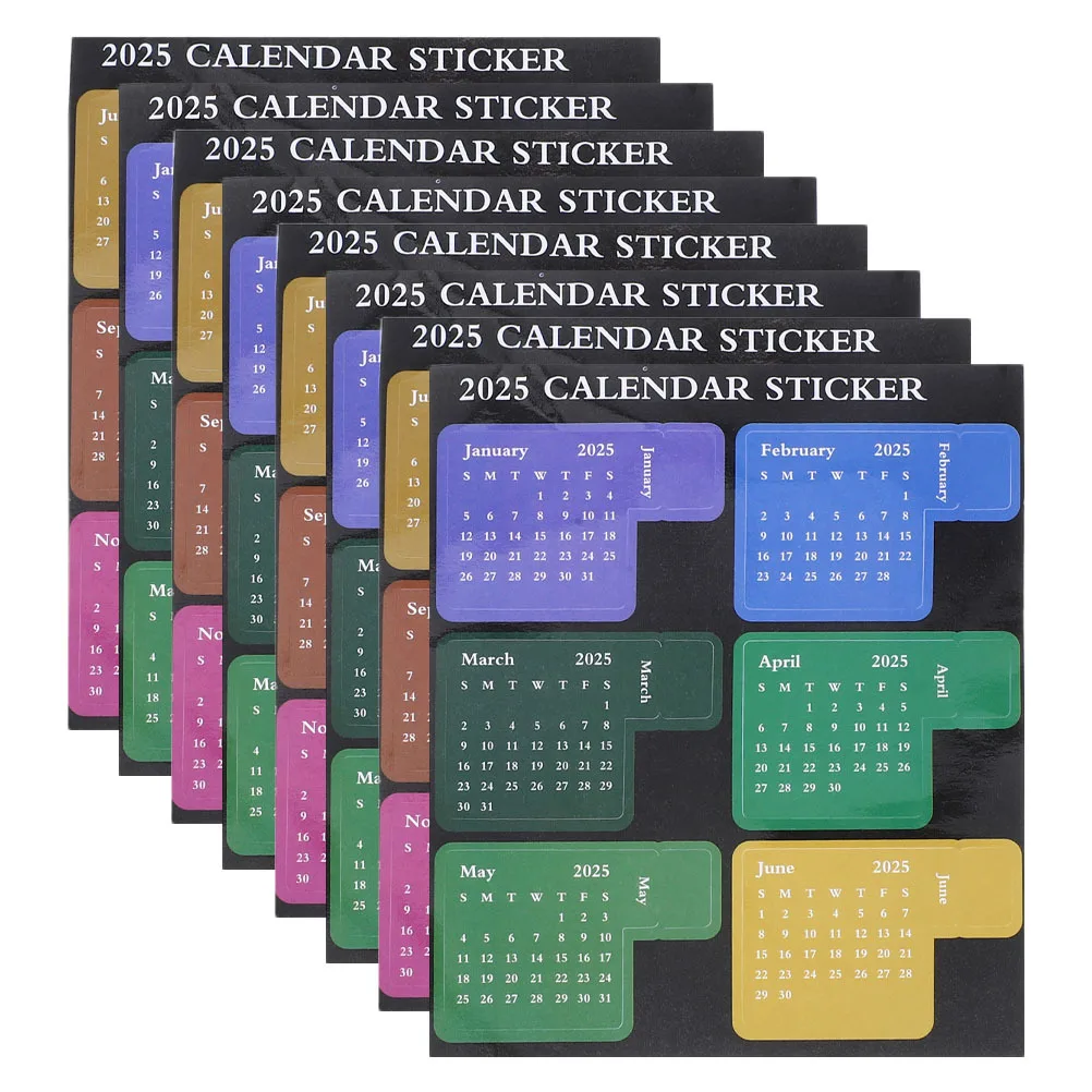 4 مجموعة 1-12 شهر تسميات صفحة علامات التقويم ملصق لمجلة التخطيط الشهرية 2025 مخطط علامات التبويب لزجة مقسم المفكرة #4