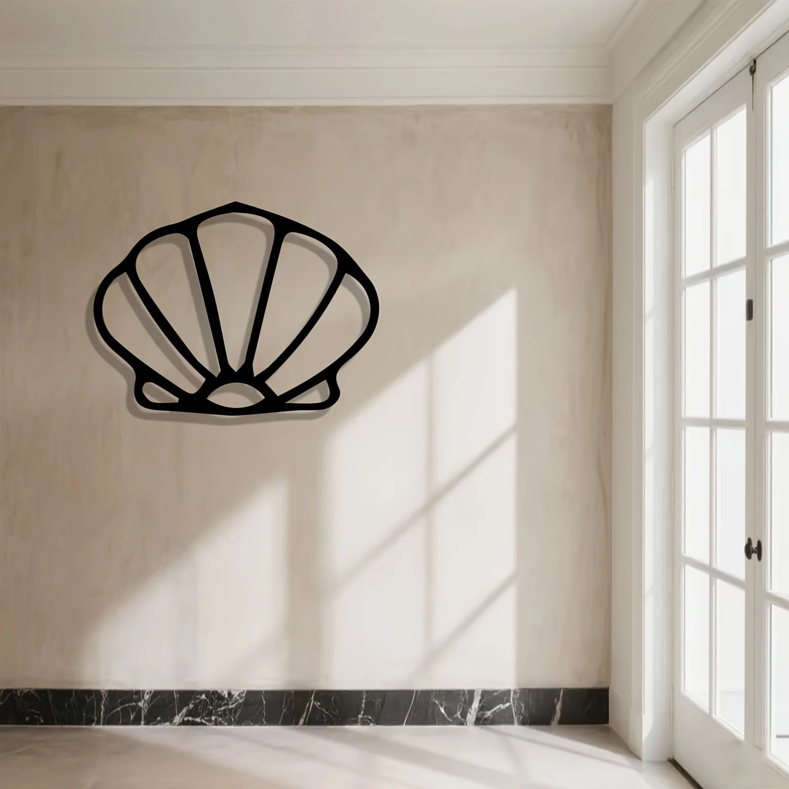 CIFBUY Wrought Iron Wall Art Scallop Metal Sculpture Ocean Lover Home Decor Elegant Marine Theme Ornament For Living Room