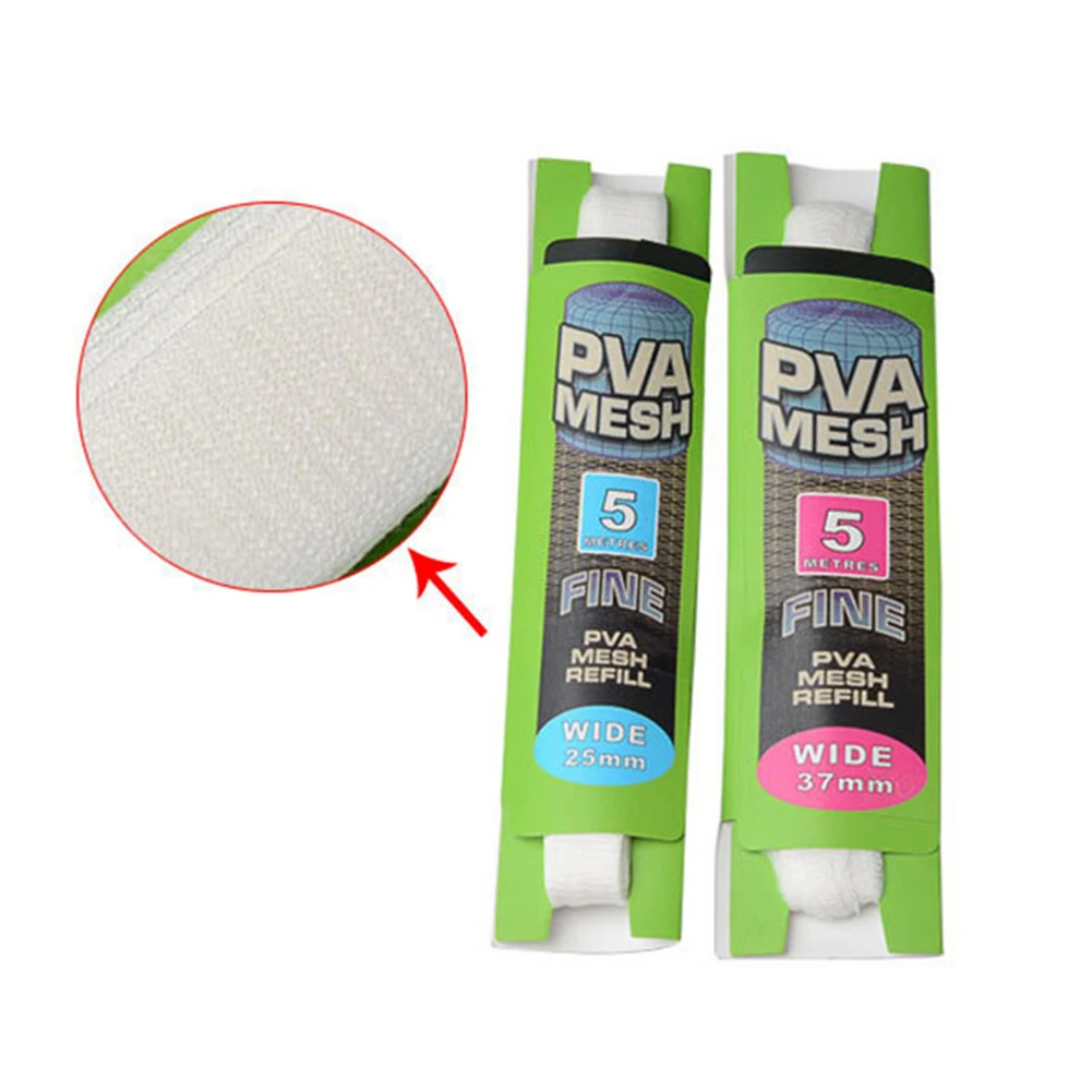 Soluble PVA Fishing Mesh Bag 25mm Water Soluble Refill Rig Baits Wrap Bag Malla Carp Feeder Trap Lure Meshes Fishing Accessory