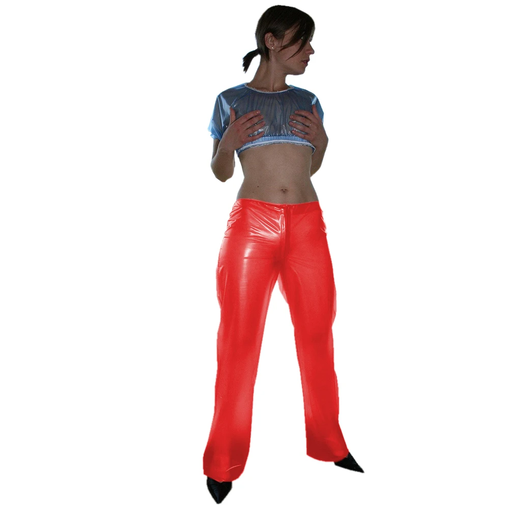 Clear PVC Pants for Women, Transparent Wide Leg,High Waist Pant,Waterproof PVC Plastic, Loose Long Individuality Trousers, S-7XL