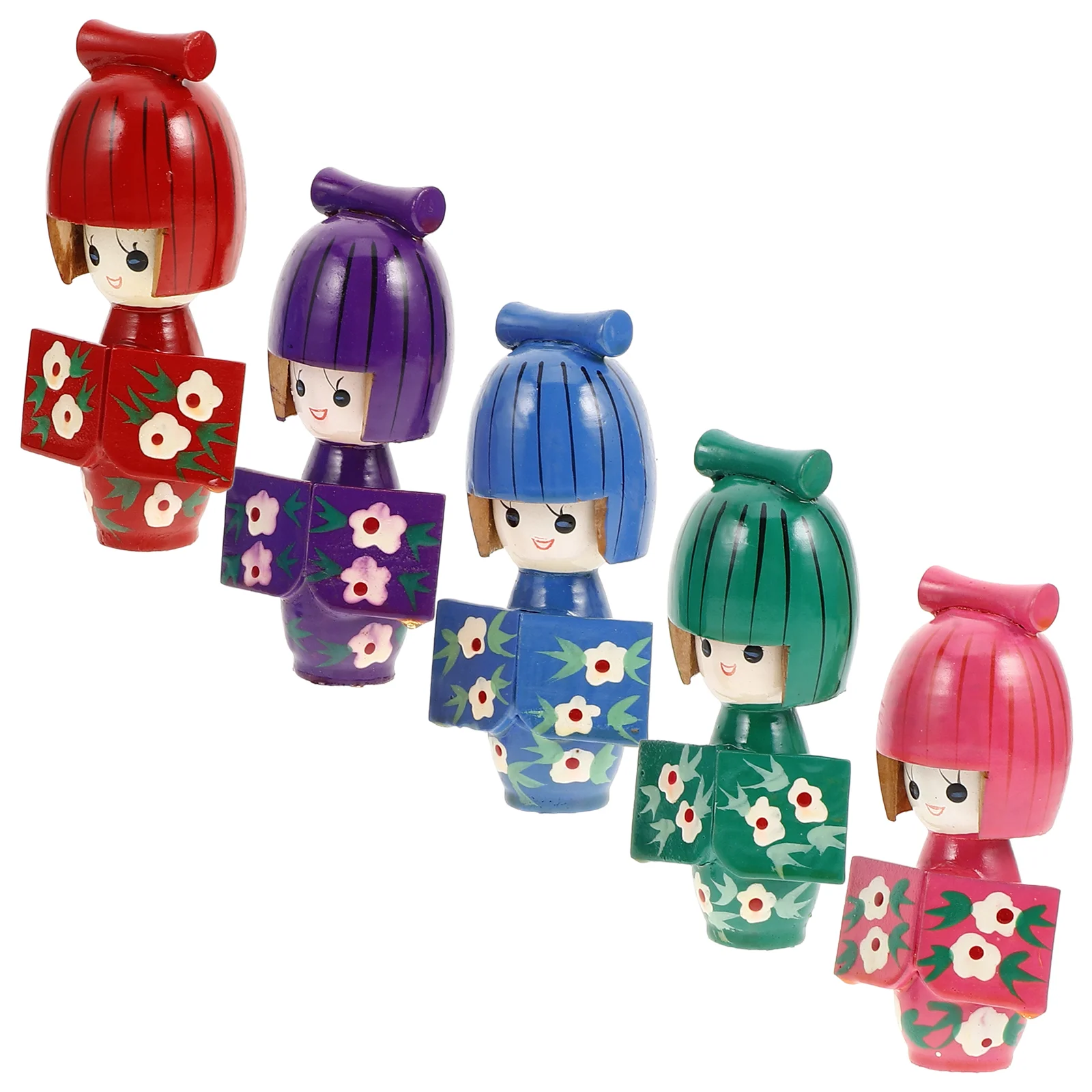 

5 шт. кимоно куклы японские куклы самурай мини домашняя деревянная фигурка сувениры настольный орнамент