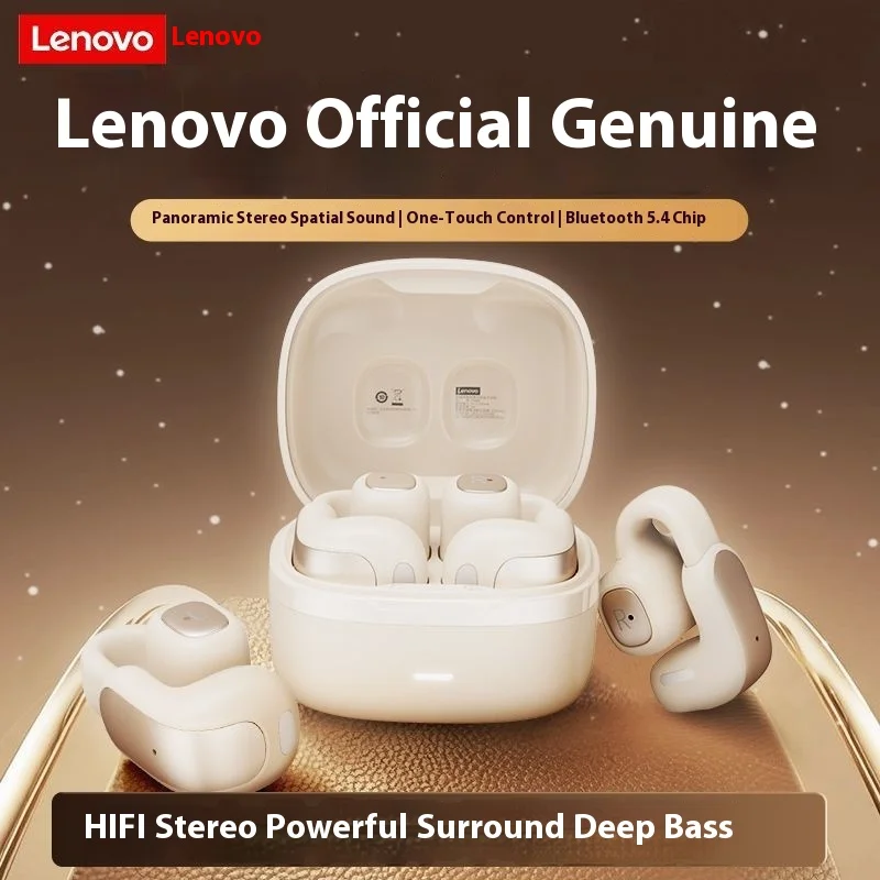 

Оригинальные беспроводные наушники Lenovo TA400 с костной проводимостью, зажим для ушей 5,4, Bluetooth наушники, HIFI стерео наушники с шумоподавлением