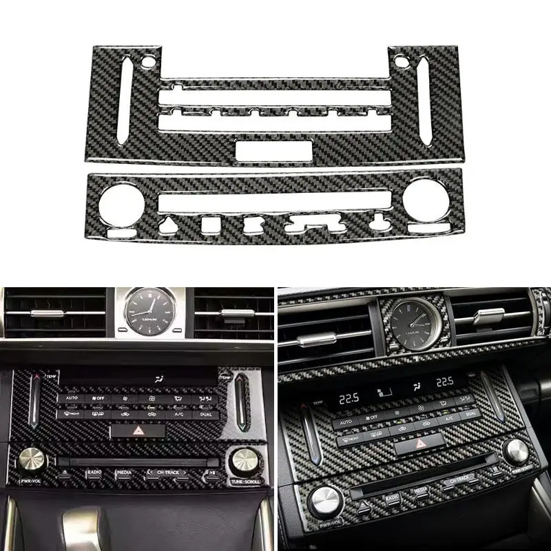 

For Lexus IS250 NX200 200t 300h 2013 2014 2015 2016 2017 2018 - 2020 Car Soft Carbon Fiber Center CD Navigation Panel Cover Trim