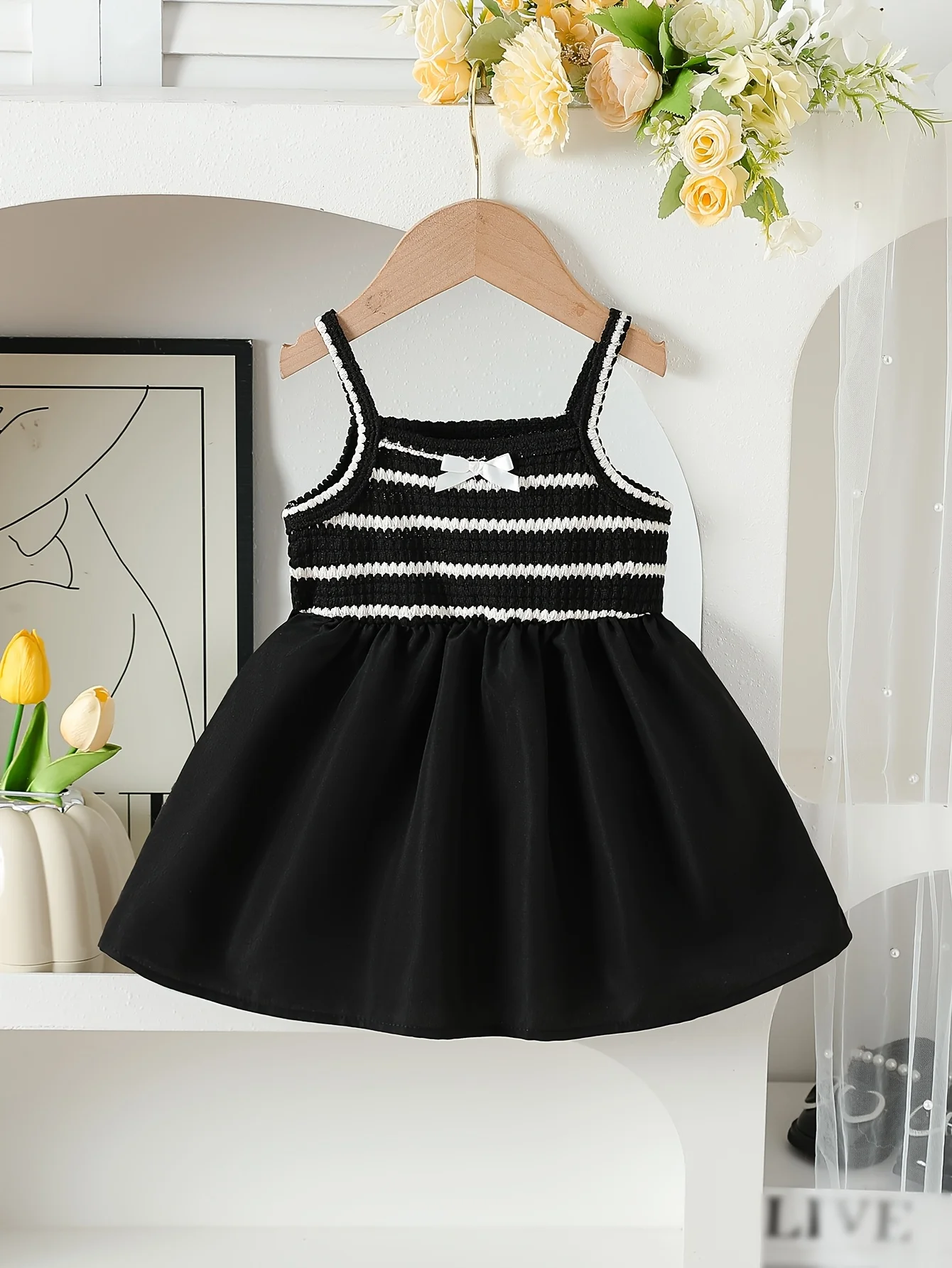 

Girls' Summer Dresses: Striped Knit Tank Dress with Bow | Valentine's Day/Birthday Gift