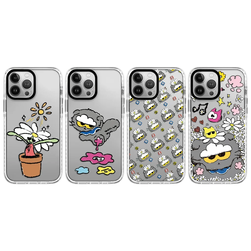 

Cartoon Flowerpot Acrylic White Border Magnetic Phone Case Cover for IPhone 17 16 15 14 13 12 Pro Max Case