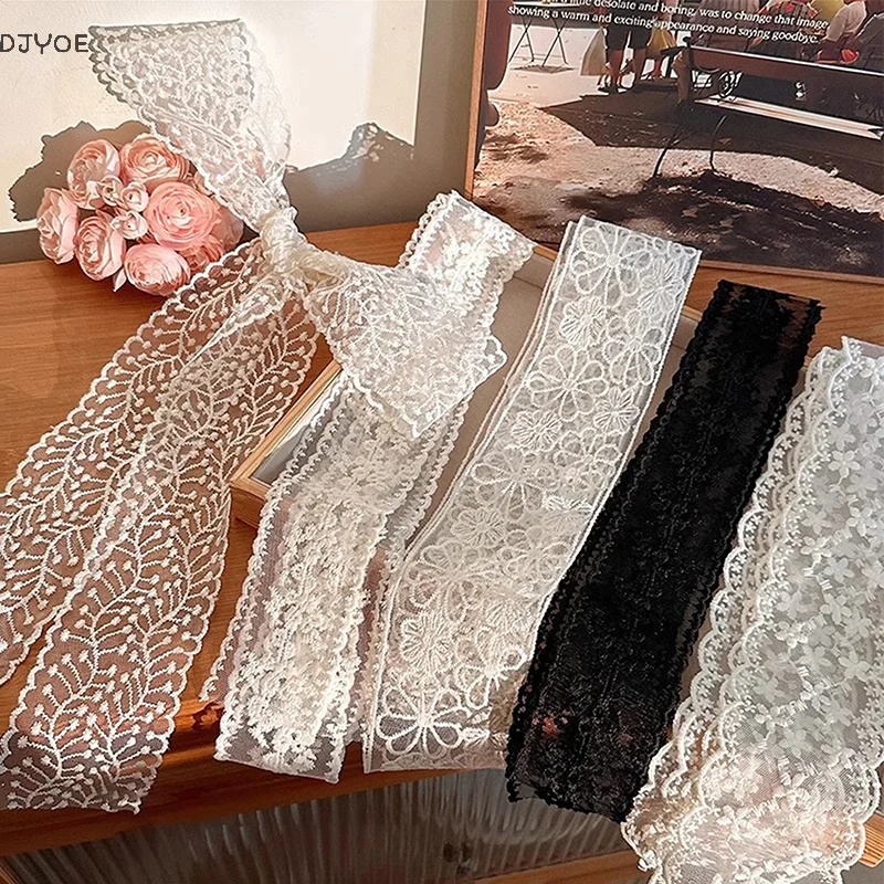 Новая кружевная лента, шарф для волос, косы, повязка на голову, аксессуары для волос, сумка с вышивкой, длинные шарфы на шею, лента, шляпа от солнца, кружевная отделка F