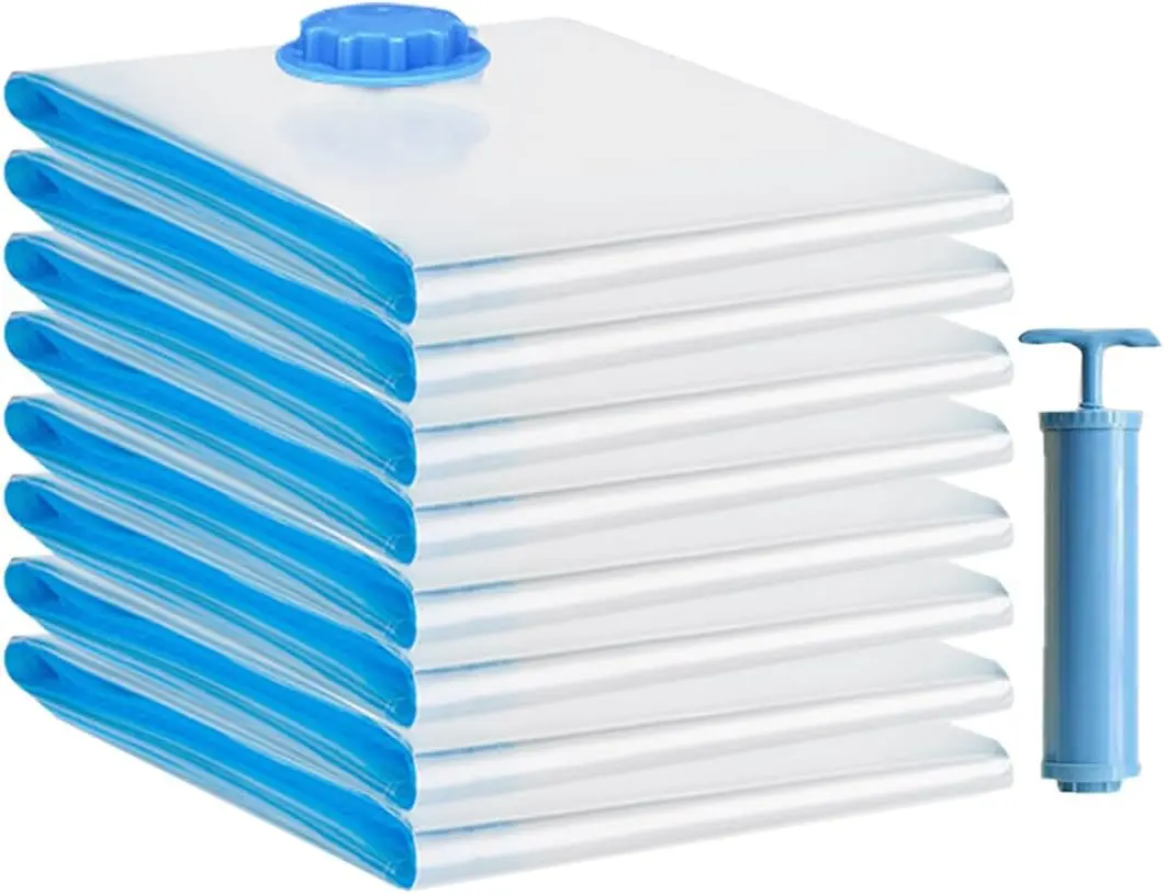 30er-Pack Vakuum-Aufbewahrungsbeutel mit Pumpe Platzsparende Vakuumbeutel für Kleidung, Kissen, Bettwäsche, Reiseorganizer