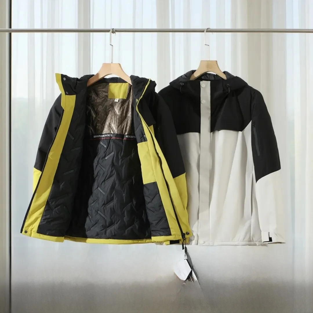 

Heavyweight Men's aphene Cotton Jaet Bla Gold Splicing Waterproof Windproof Warmth Increasing Autumn Winter Faionable