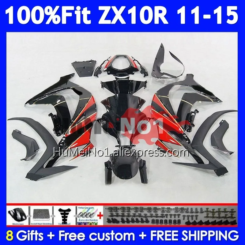 Injection For KAWASAKI NINJA ZX 1000 10R 10 Red black R 219No.165 ZX10R 11 12 13 14 15 ZX-10R 2011 2012 2013 2014 2015 Fairing