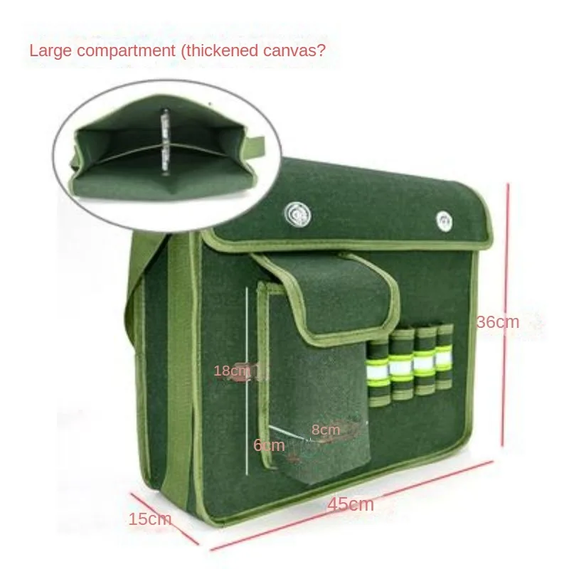 Multifuncional Canvas Tool Bag, espessamento resistente ao desgaste, grande e pequeno hardware, saco de armazenamento, grande capacidade, Woodworking Tool Bag