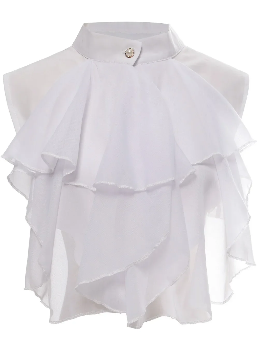 Camicia con colletto bianco in pizzo medievale retrò unisex neutro, colletto per costume da spettacolo, fiore transfrontaliero