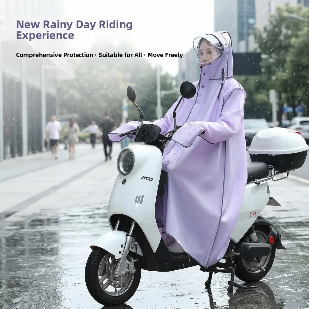 

Long Bike Raincoat Adult Women's Full Body Cycling Rain Suit Breathable Waterproof Outerwear for Heavy Rain