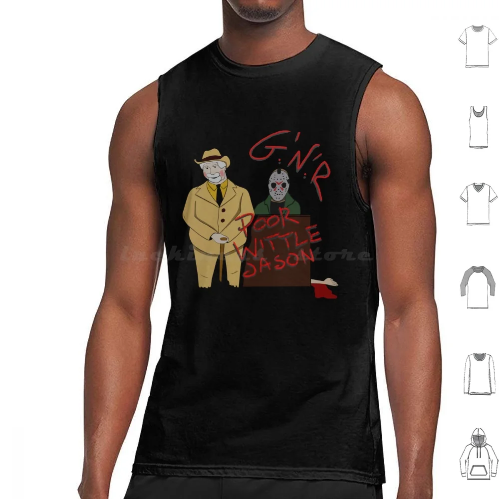 Poor Wittle Jason-Black Tank Tops Print Cotton Poor Wittle Jason Friday Matt Gourley Paul Rust With Gourley And