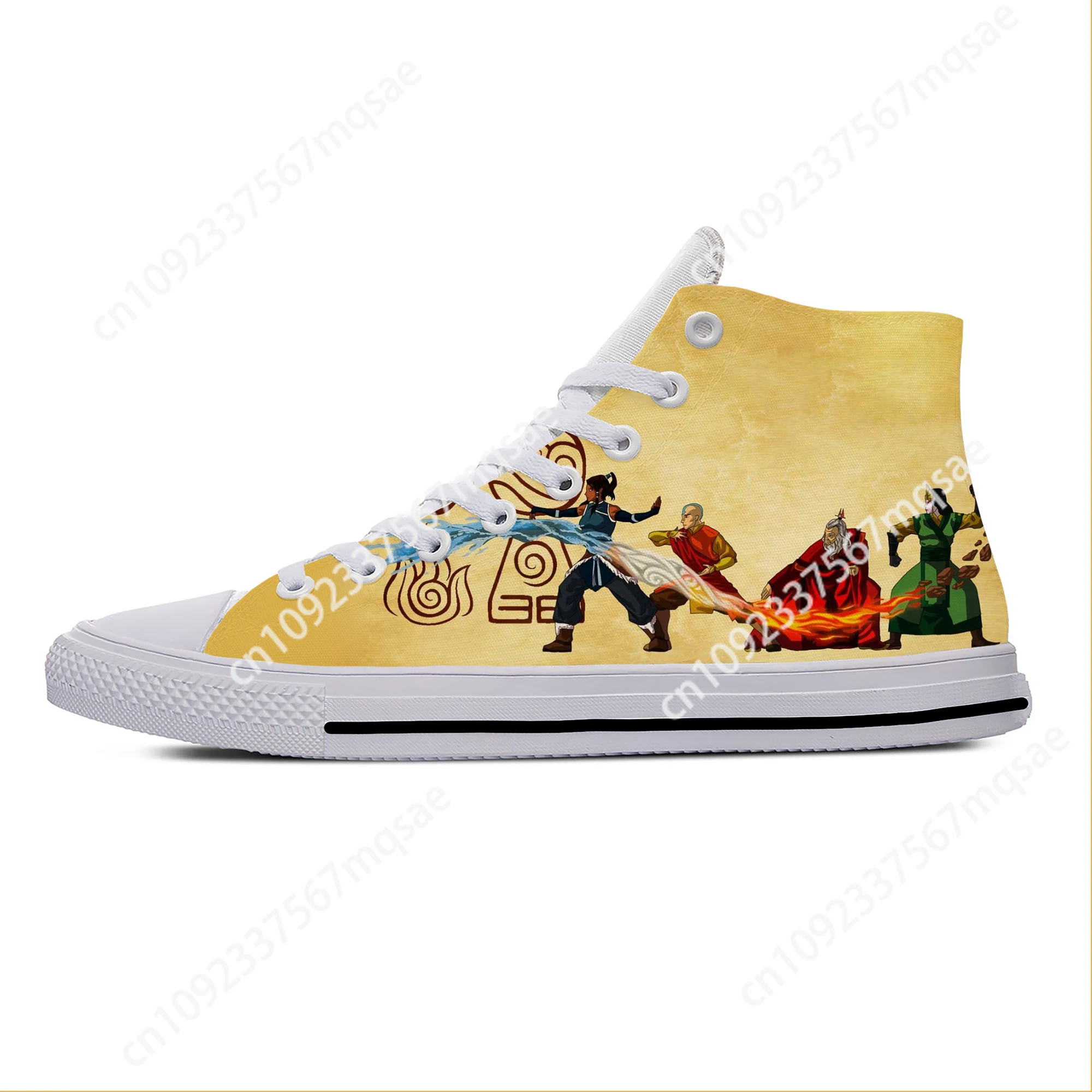 Hot Anime Manga Cartoon Avatar The Last Airbender Casual Cloth Shoes High Top Lightweight Breathable 3D Print Men Women Sneakers