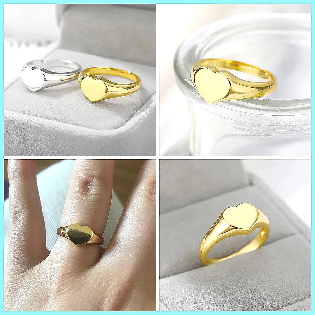 【Simple Peach Heart Design】Ins-style high-end love couple ring fashionable love ring simple personality ring in stock quickly