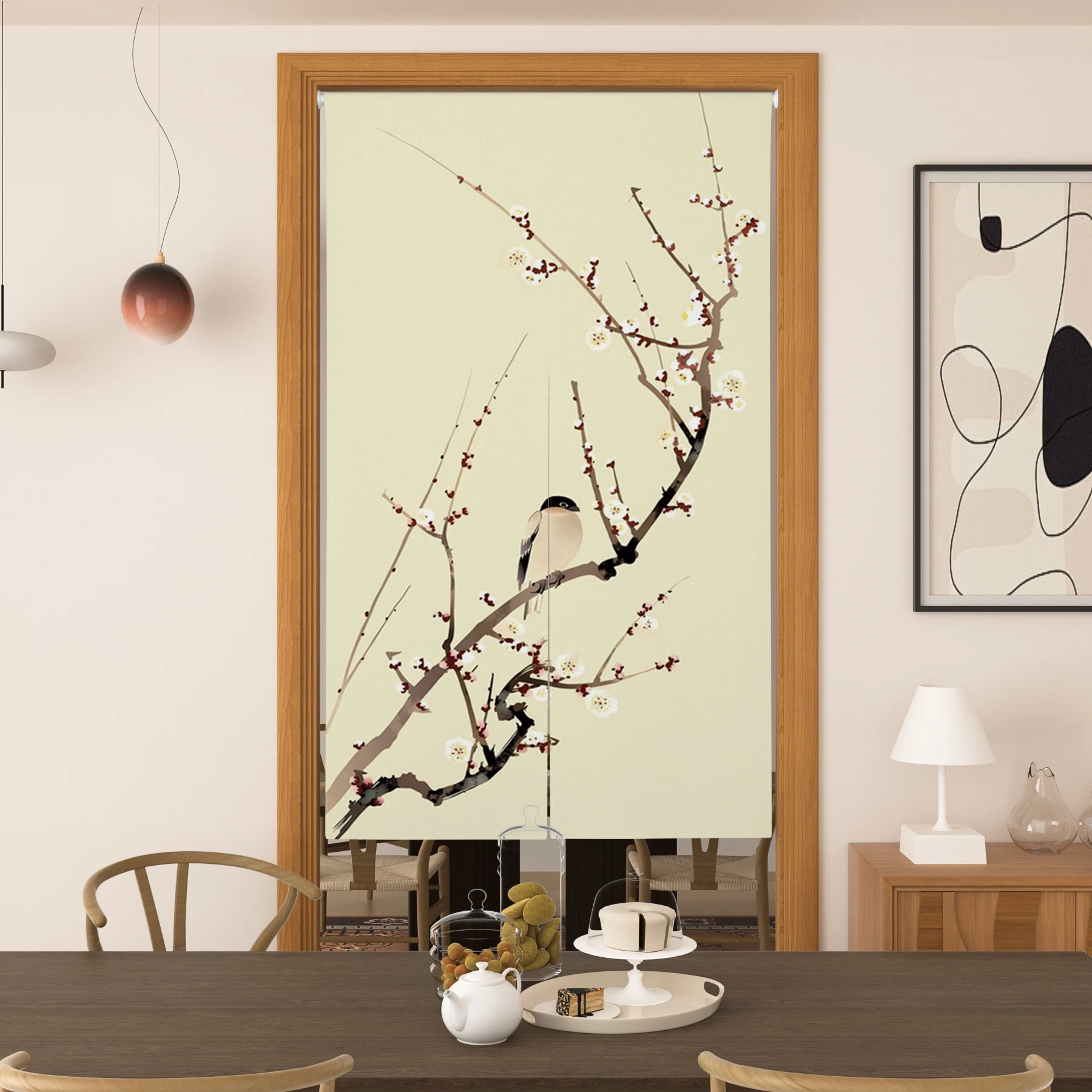 

Chinese Traditional Flower Bird Door Curtain Tea Room Sake House Simple Modern Japanese Noren Kitchen Living Room Partitions