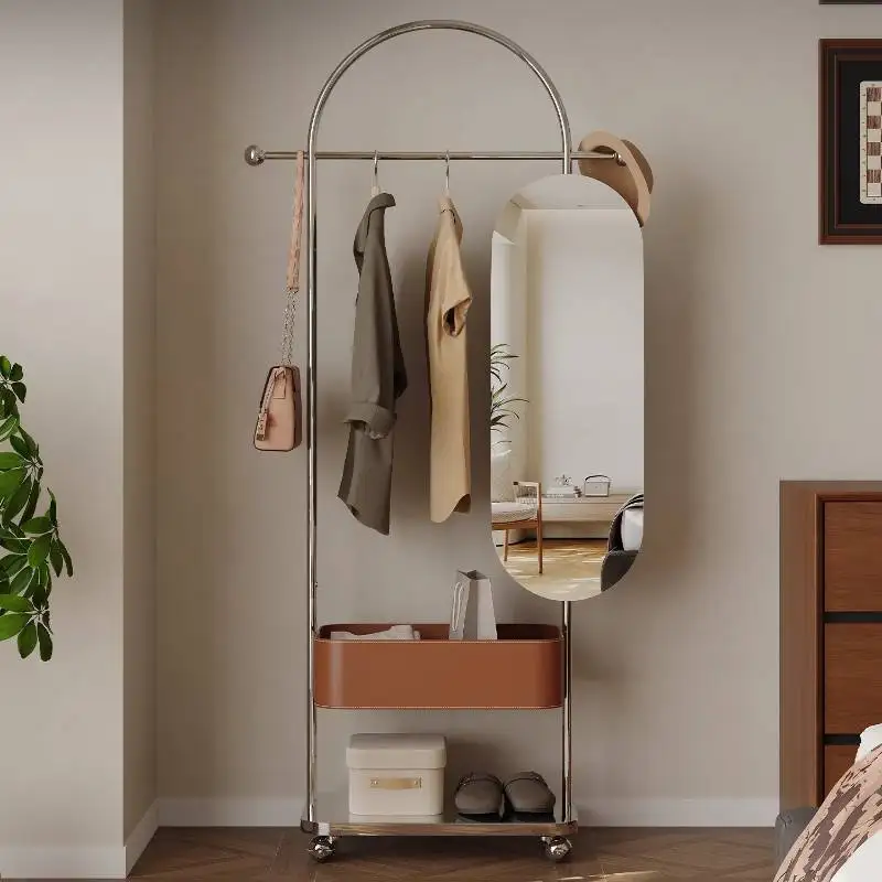 

Boutique Wheels Clothes Rack Large Floor Room Apartments Storage Clothes Rack Living Room Luxury Colgadores De Ropa Furniture