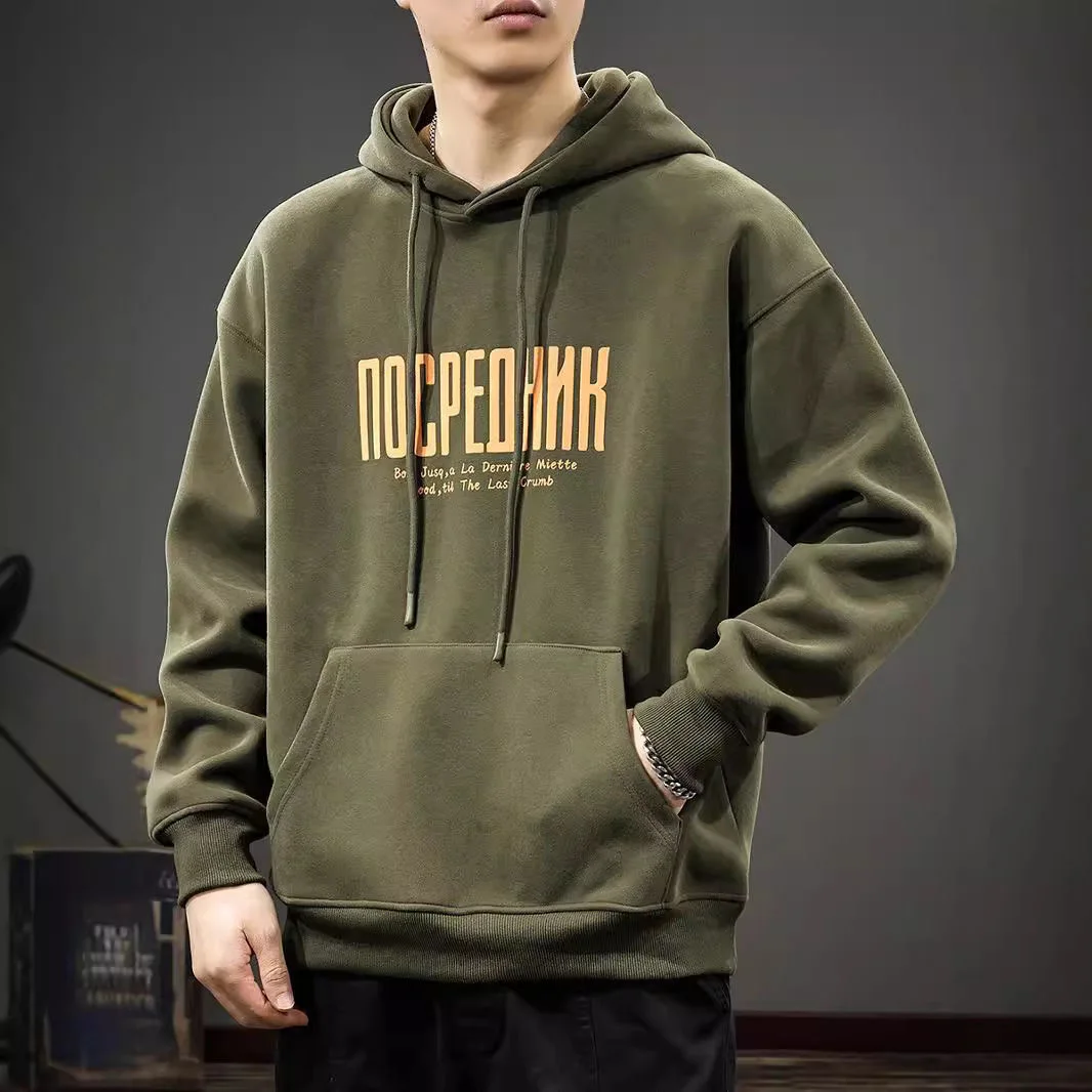 

Осень и весна, новая модная тенденция, американская винтажная утолщенная теплая толстовка с капюшоном, мужская свободная спортивная верхняя одежда высокого качества