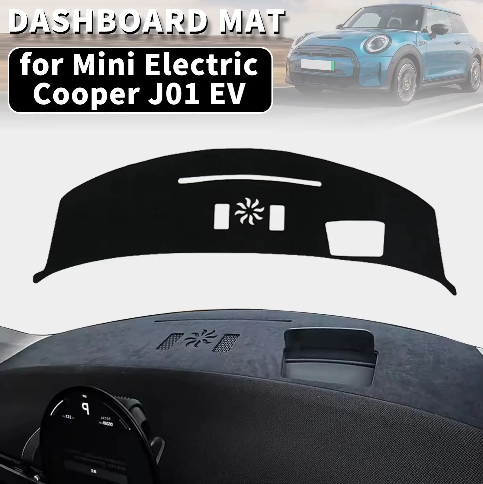 for Mini Electric Cooper J01 2026-2024 EV E SE Dashmat Dashboard Cover Dash Mat Anti-UV Sun Shade Carpet Pad Styling Protector