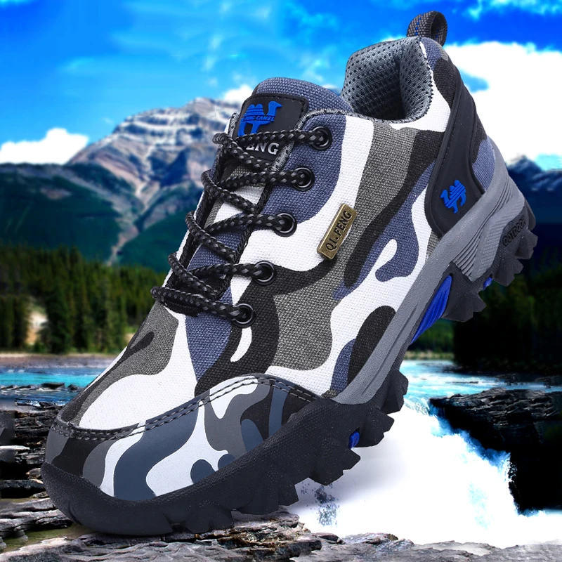 2025 New Women's Camouflage Hiking Shoes Anti Collision Toe Wear Resistant Non Slip Sole Water repellent outdoor Sneakers Shoes