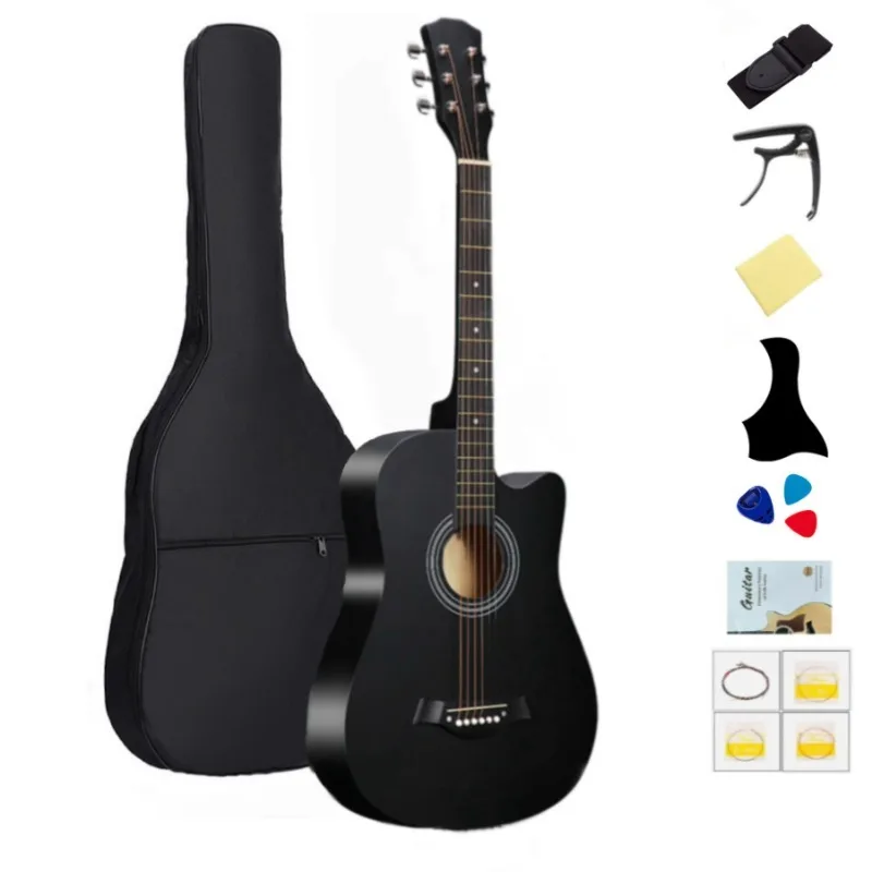 38 Inch Student Guitar with Starter Basswood Guitar Music Instrument Acoustic Guitar Kit for Boys/Girls/Teens/Beginners