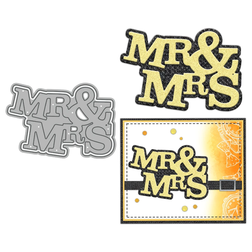 MangoCraft Mr & Mrs Mini Cutting Dies Universal DIY Scrapbooking Supplies Metal Dies Knife Mold For Card Making Albums Decor