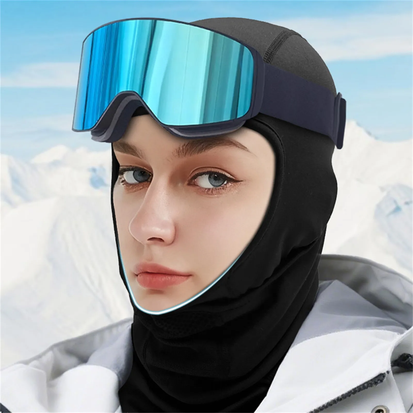 Maschera per sci invernale calda Maschera per il viso traspirante antivento in peluche addensato per ciclismo Sci Pesca Campeggio Cappellini comodi