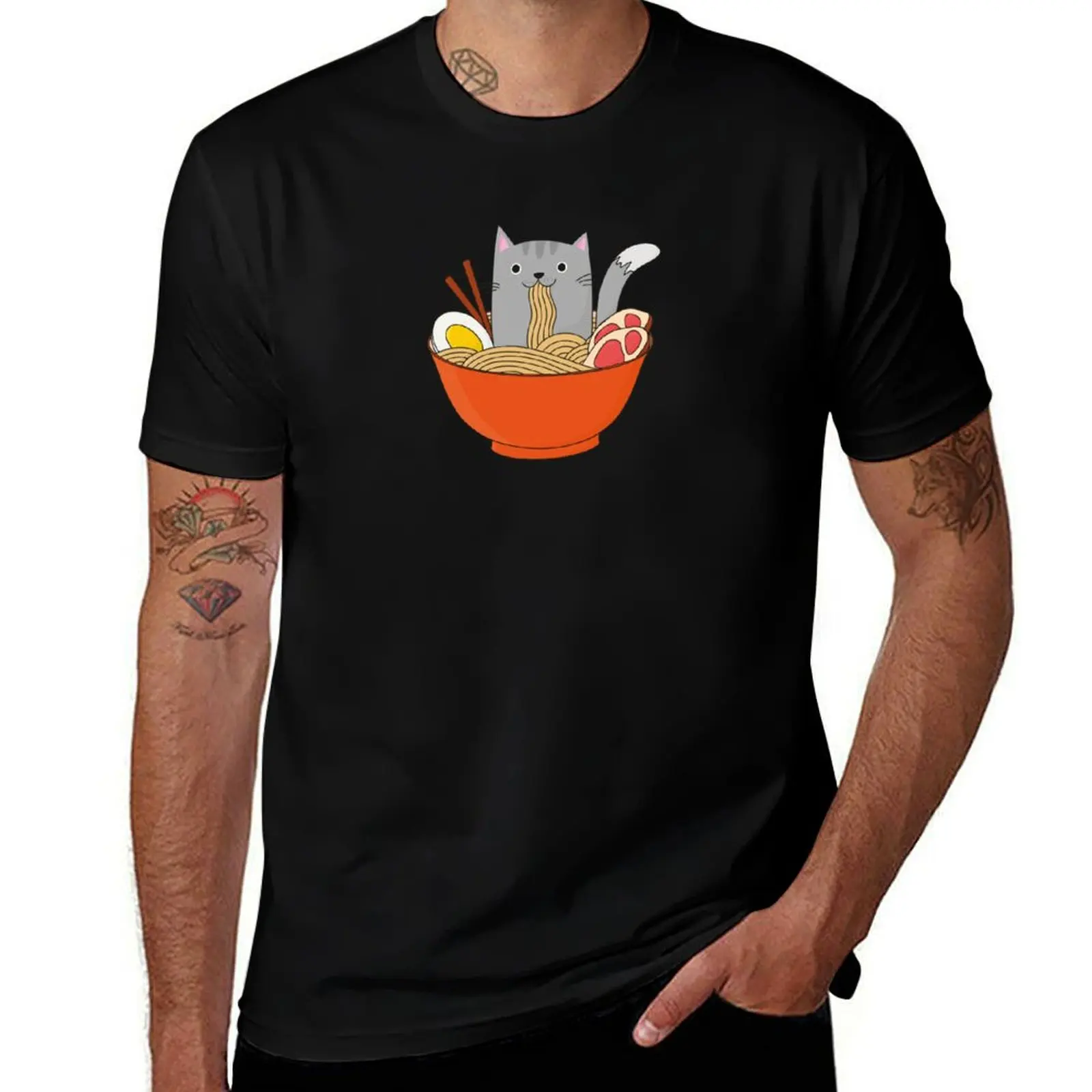 Cat in Ramen Bowl - Kawaii T-Shirt Quick Dry Travel T-Shirt