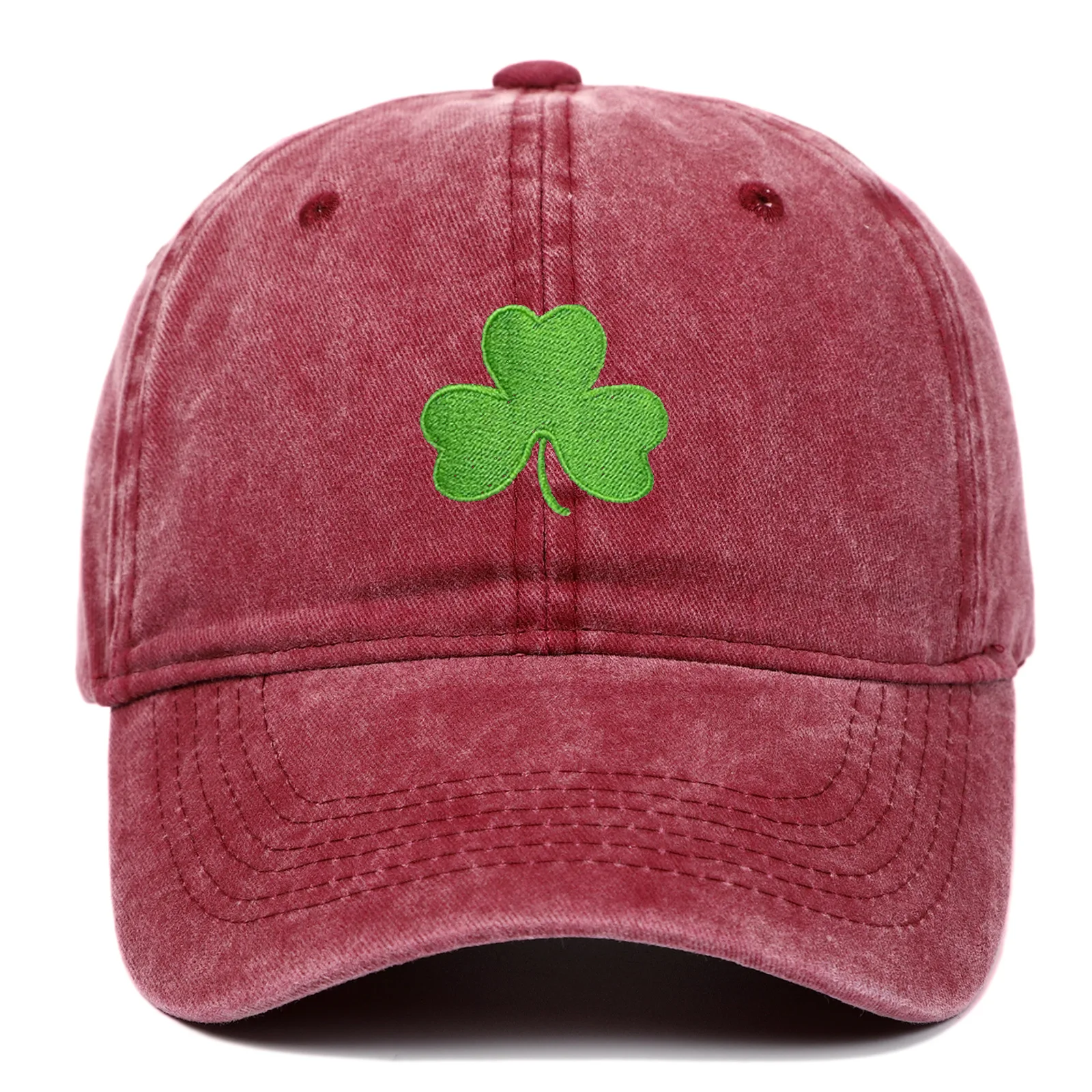 Irland Grüne Baseballkappe, Retro-Klee, bestickte Sonnenschutzhut für Männer und Frauen, trendige Paar-Entenschnabelmütze – Detail 11