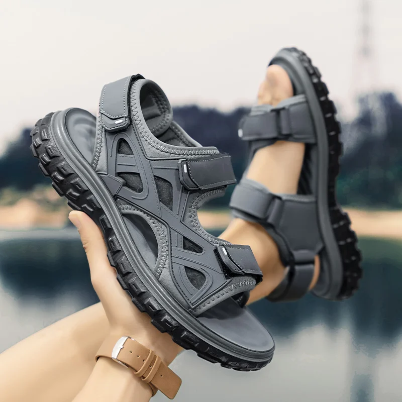 Summer Men Sandals Genuine Leather Mens Casual Shoes Outdoor Men Leather Sandals for Men Beach Shoes Roman mens Shoes