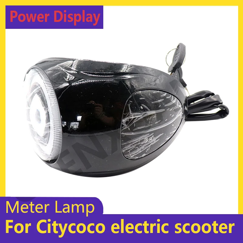 For Citycoco Electric Scooter Angel Eye 48V Speed Power Meter Accessories Headlight Horn Key  Lock Kit