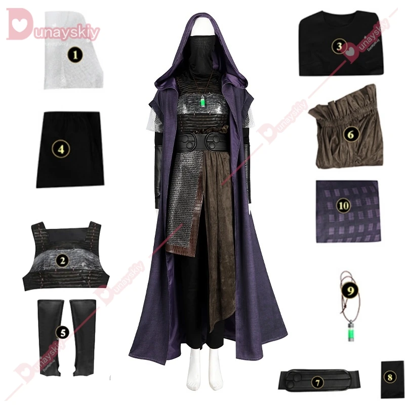 The Mae Cosplay Acolytee Role Play Hooded Cloak Dress Costume Halloween Carnival Clothing Adult Women Fantasy Disguise TV Outfit