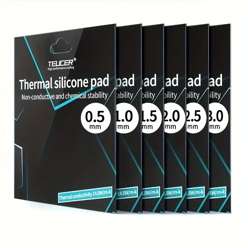 

1 piece of thermal silicone pad, designed for laptops, CPUs, GPUs, LED heat sinks, SSDs, and ICs, with heat resistance