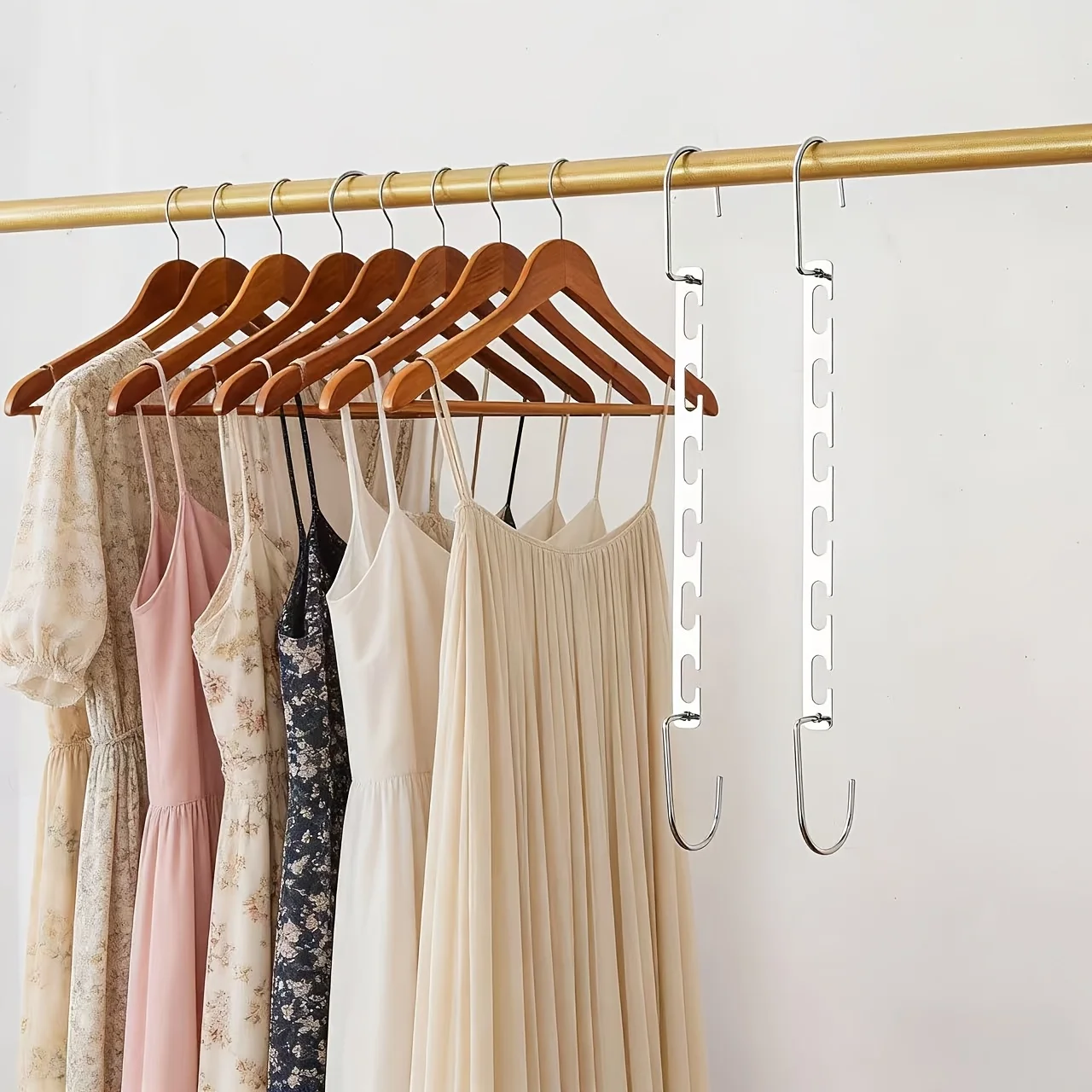 1/3 U-Shaped Metal Storage Hangers Save Space,Multi-Functional Clothes Hanging Artifact,Essential for Home Wardrobe Organization
