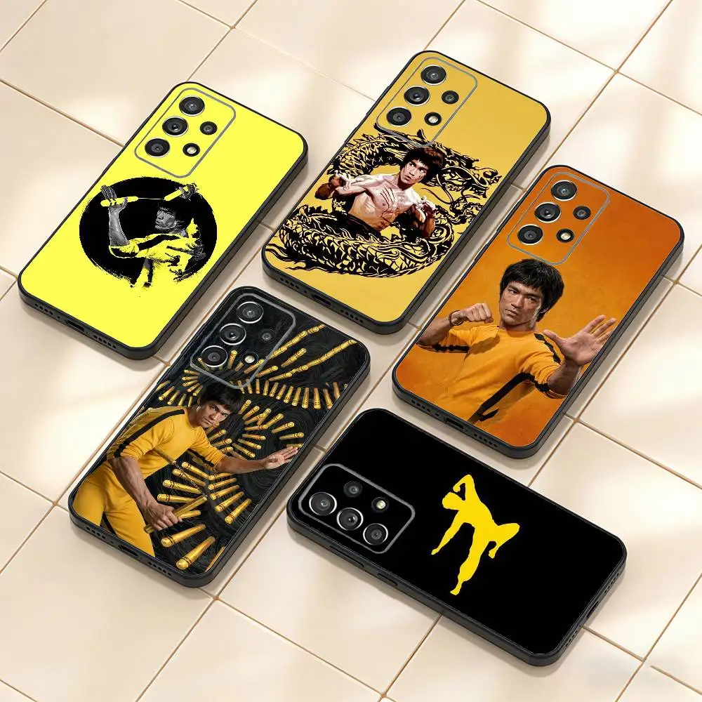 Чехол для телефона B-Bruce Lee Li Xiaolong Kung Fu для Samsung S25, S24, S21, S22, S23, S30, Ultra, S20, Plus, FE, Note, 10, 9, 5G, черный