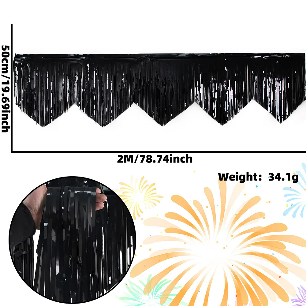 

4Pcs Party Decoration Fringe Garland Tinsel Streamers Birthday Wedding Backdrop Photo Booth Prop Reusable Shimmering Garland