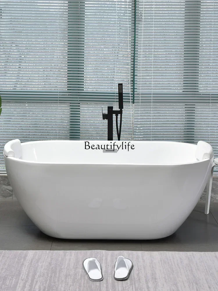 European-Style Acrylic Bathtub Adult Home Use Small Apartment Bathtub Thin Edge Seamless Insulation